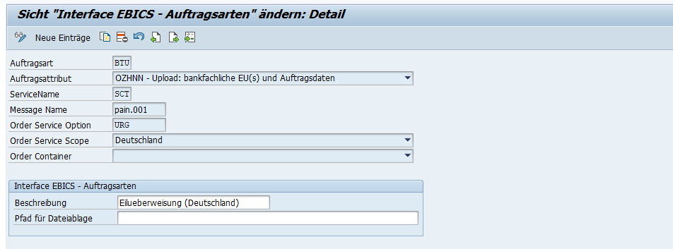 EBICS 3.0 Auftragsarten (BTFs)