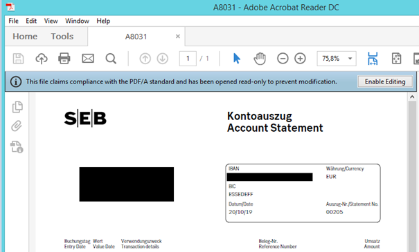 PDF Kontoauszug