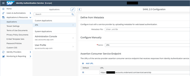 2FA SAP Cloud Plattform